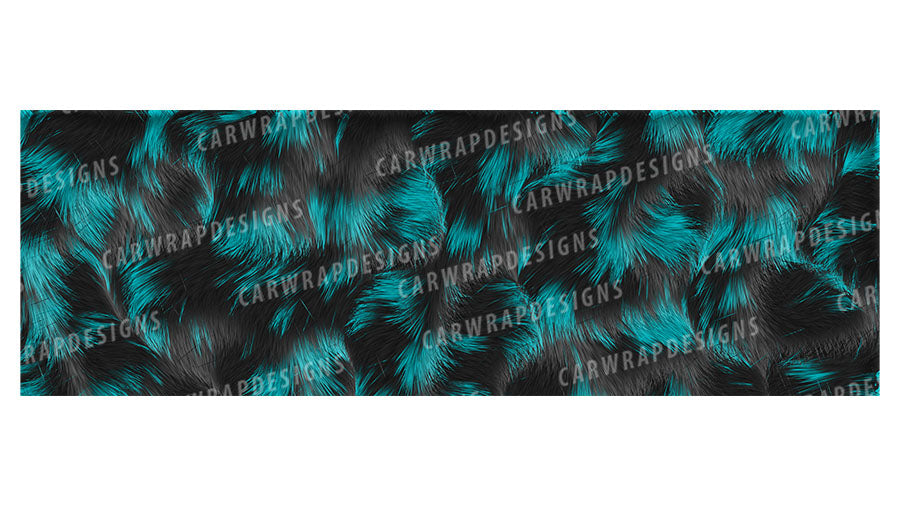 Calico Cat Fur | Black and Teal Backgound